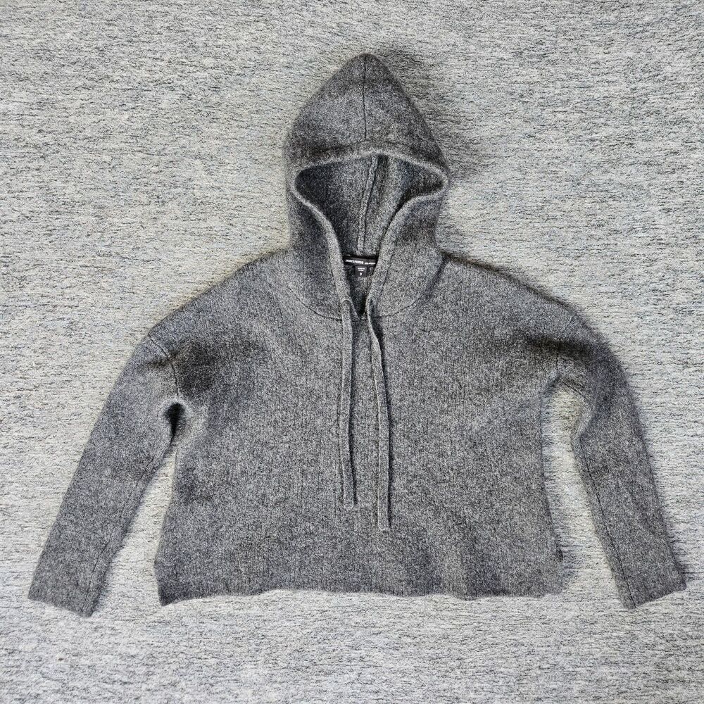 James Perse Los Angeles Women's Size 0 Cashmere Silk Gray Hoodie Sweater EUC